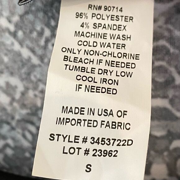 MSK Sz S Black White Snakeskin Design Large Oversized Angel Sleeve Relaxed Dress - Picture 4 of 6